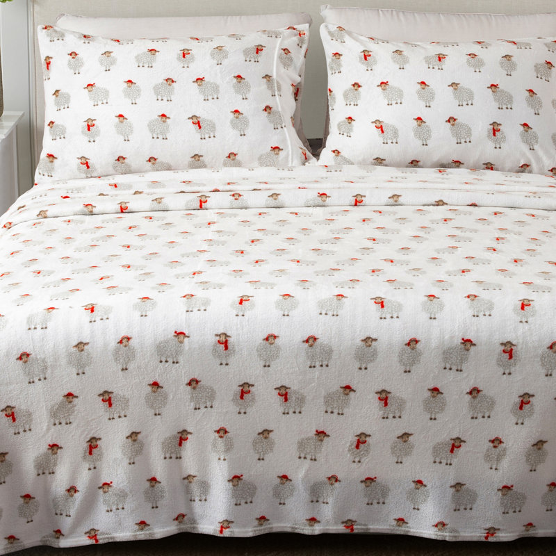 Twin Enchanted Woods Blue Velvet Plush Fleece Sheet Set