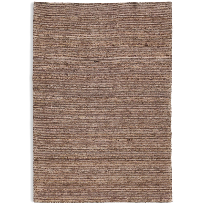 Linea Handmade Light Brown Rib Cut Wool Area Rug By Tufty Home, Rectangle 4' x 6'