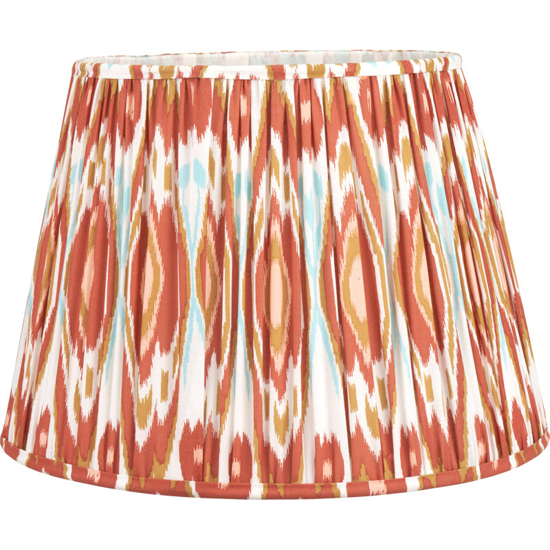 Pleated Cotton Cylinder Shade, 31cm H x 45cm W x 45cm D, Orange