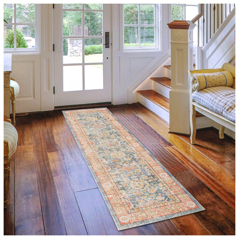 Tapis de couloir bleu 8 pi