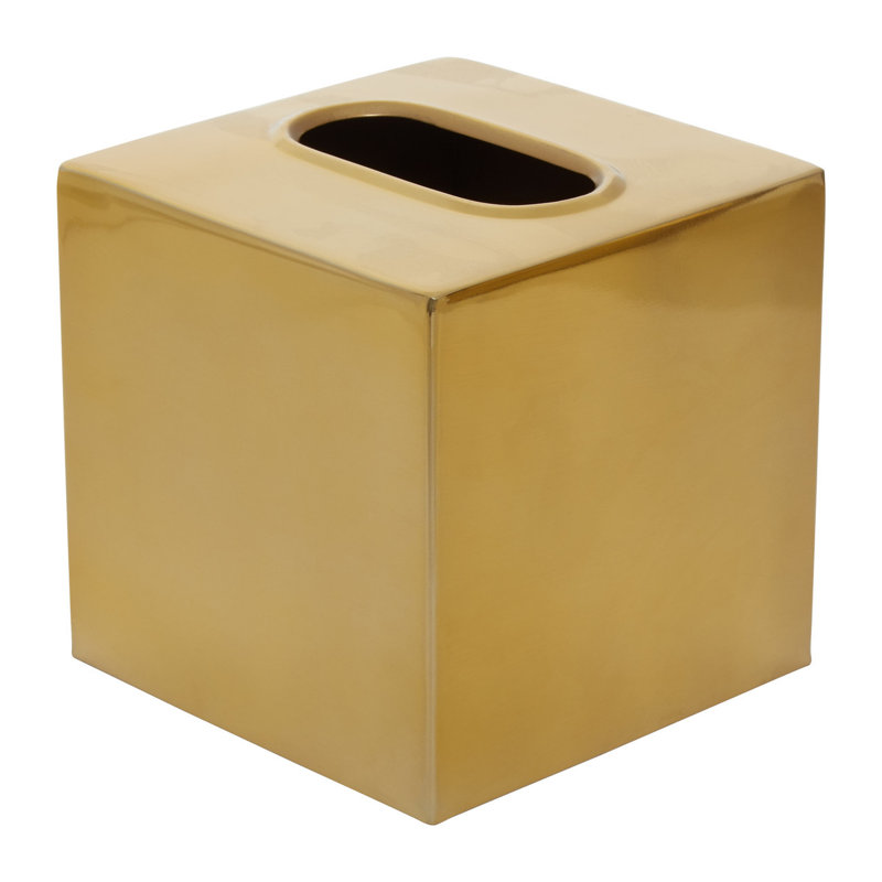Strout Tissue Box Cover, Gold