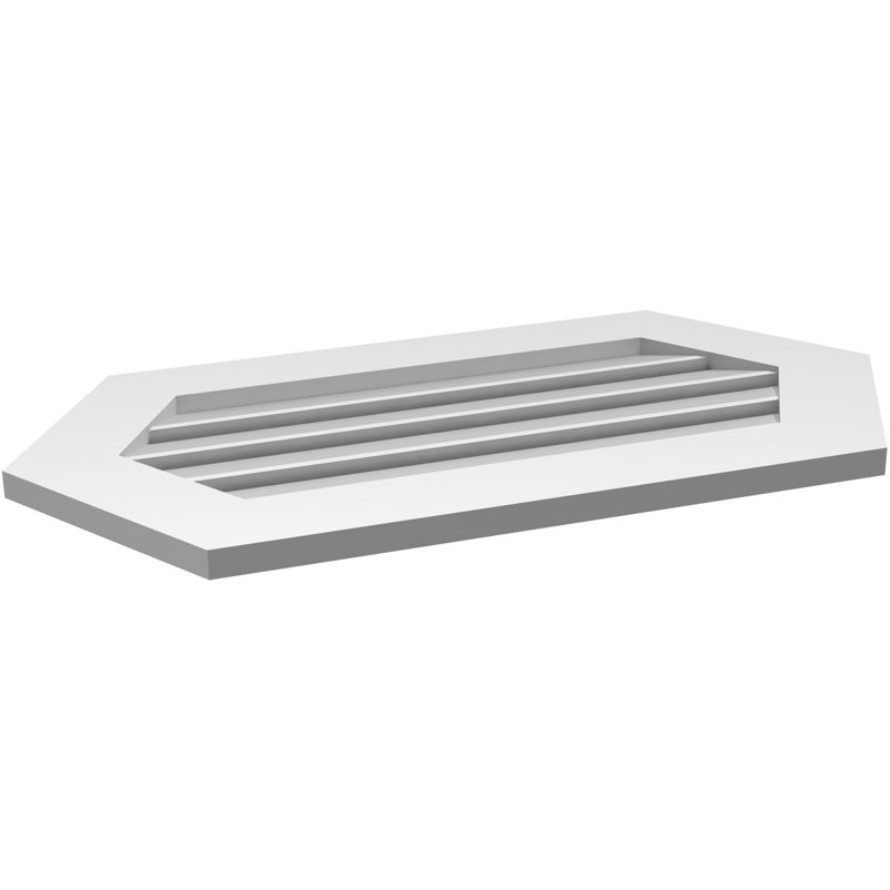 Évent horizontal fonctionnel à pignon en uréthane à surface horizontale Signature, H 18 po x l 34 po x P 1 po