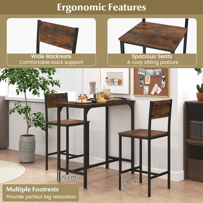 2 - Person Dining Set, Brown