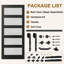 Portes de grange coulissantes en verre noir H 84 po x l 30 po x 5 po avec quincaillerie d'installation et fermeture en douceur, surface en PVC-116466621-102714972-102714980