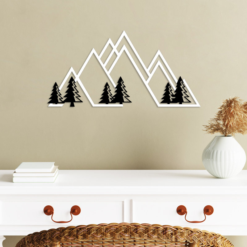 Stylish Decorative Metal Wall Accessory, White, 27.6 x 13.8 inches | 100% Metal Construction, Thickness: 0.06 inches | Easy Wall-Mount Design, Perfect for Home Decor & Modern Interiors