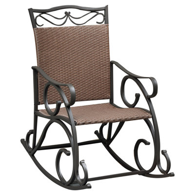 Nome Wicker Resin & Steel Patio Glider Chair by Fleur De Lis Living
