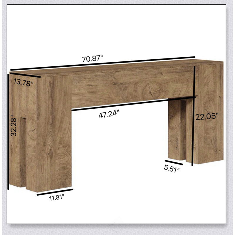 Table d'appoint rustique, console élégante en bois, Bois