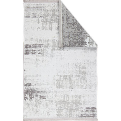 Tapis gris rectangulaire tissé à la machine 5 pi 1 po x 7 pi 7 po Patmar