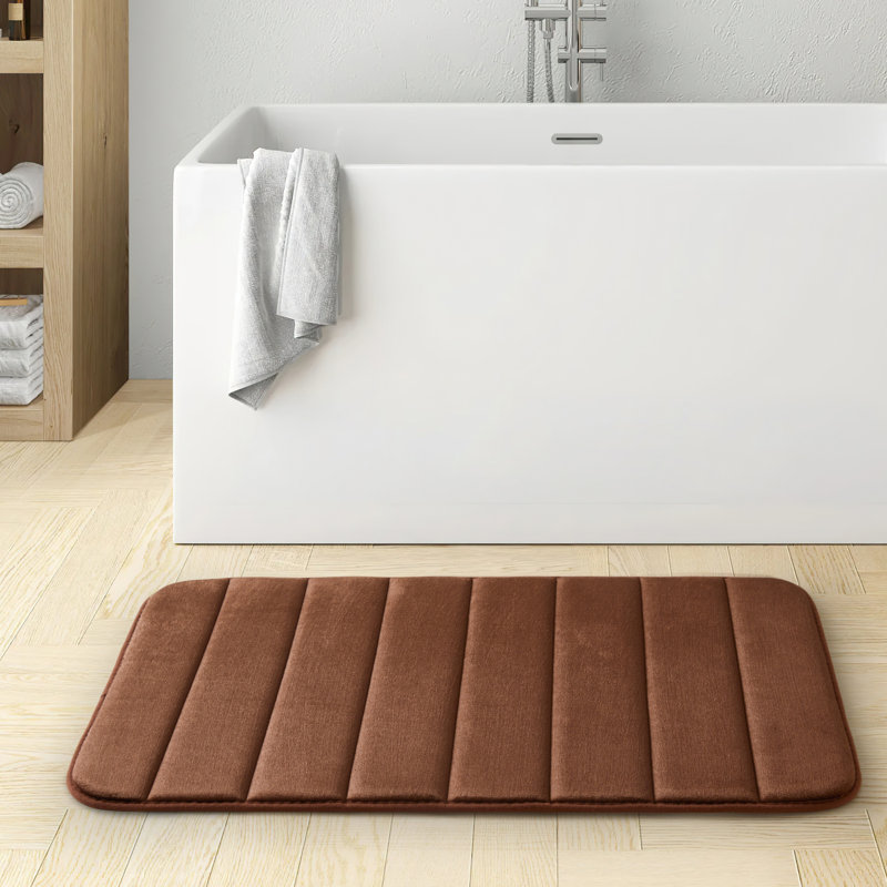 Nasier Memory Foam Non-Slip Bath Mat, Brown, 40x60