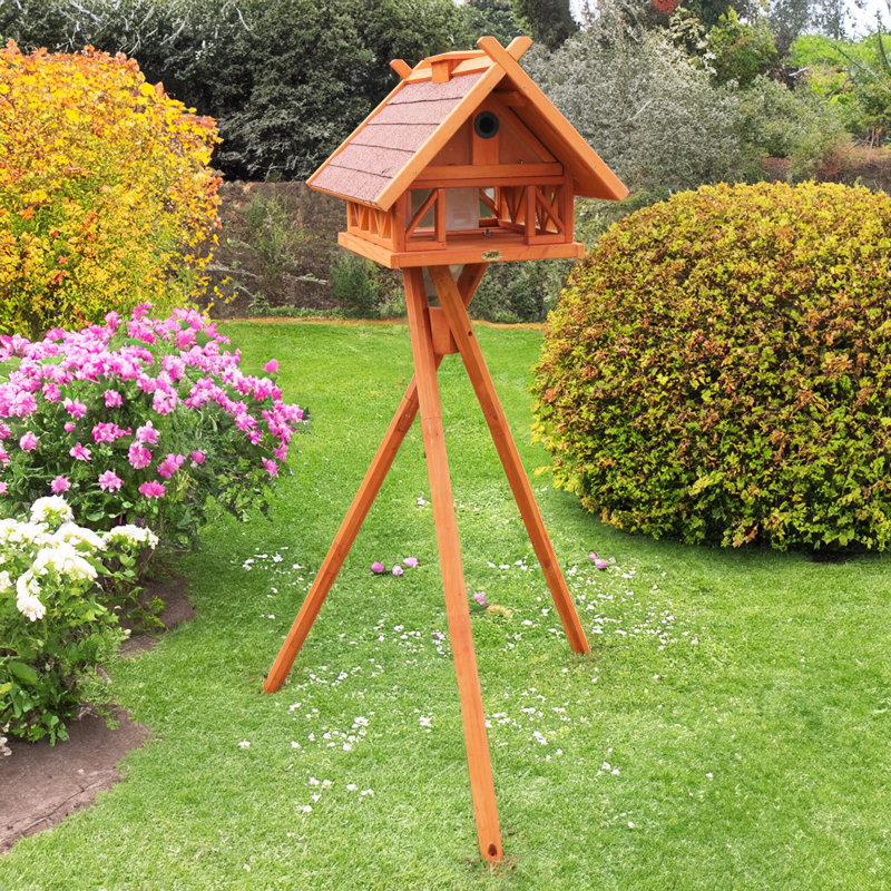 Boen Wood Freestanding Decorative Bird Feeder