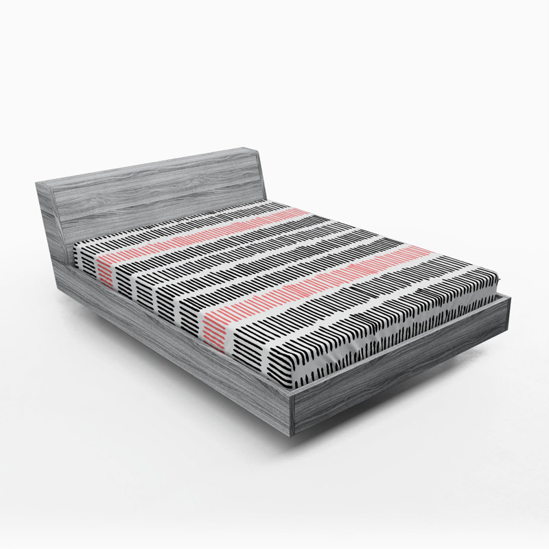 Microfiber Abstract Fitted Sheet, Queen Fitted Sheet