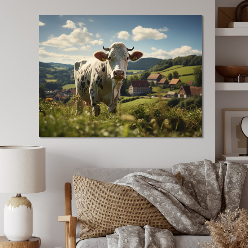 Vache de Tsiskwa en Allemagne II - impression, H 16 po x l 32 po, Toile tendue