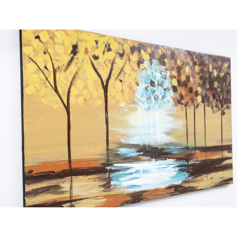 Ornement en toile jaune moutarde de 47 po x 27 po peint à la main, pour une décoration intérieure d'automne, maison
