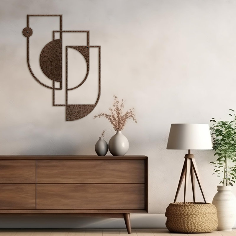 Décoration murale en métal, H 18 po x l 9 po x P 0,05 po, Bronze