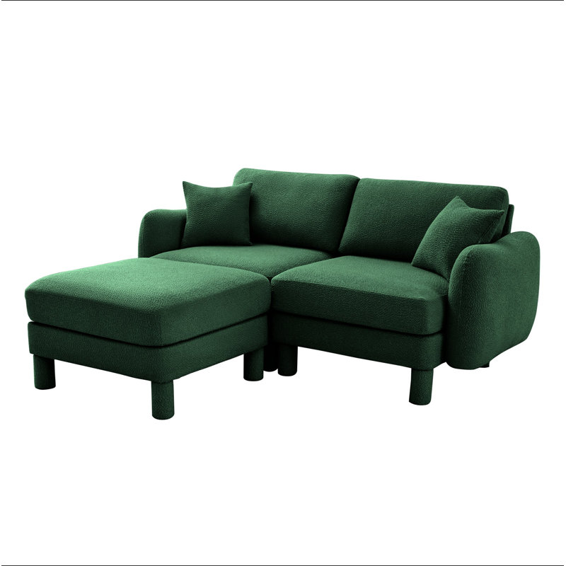 Canapé modulaire à 2 places pour la causeuse en tissu Boucle, Vert