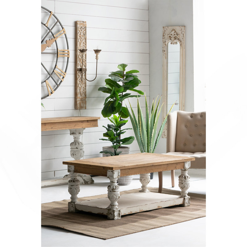 Table basse rectangulaire en bois 47 po x 27,5 po x 20 po
