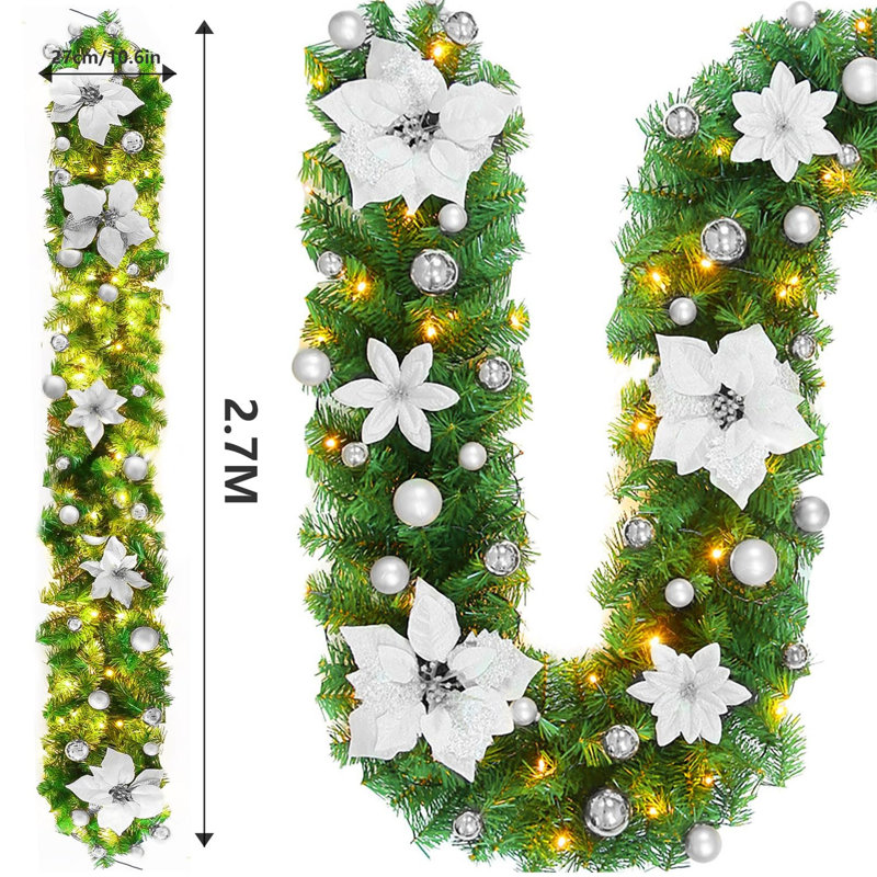30 cm in. Lighted Fresh Faux Garland