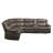 Tavin Taupe Faux Leather Manual Recliner Sectional Sofa w/ Cupholder Console