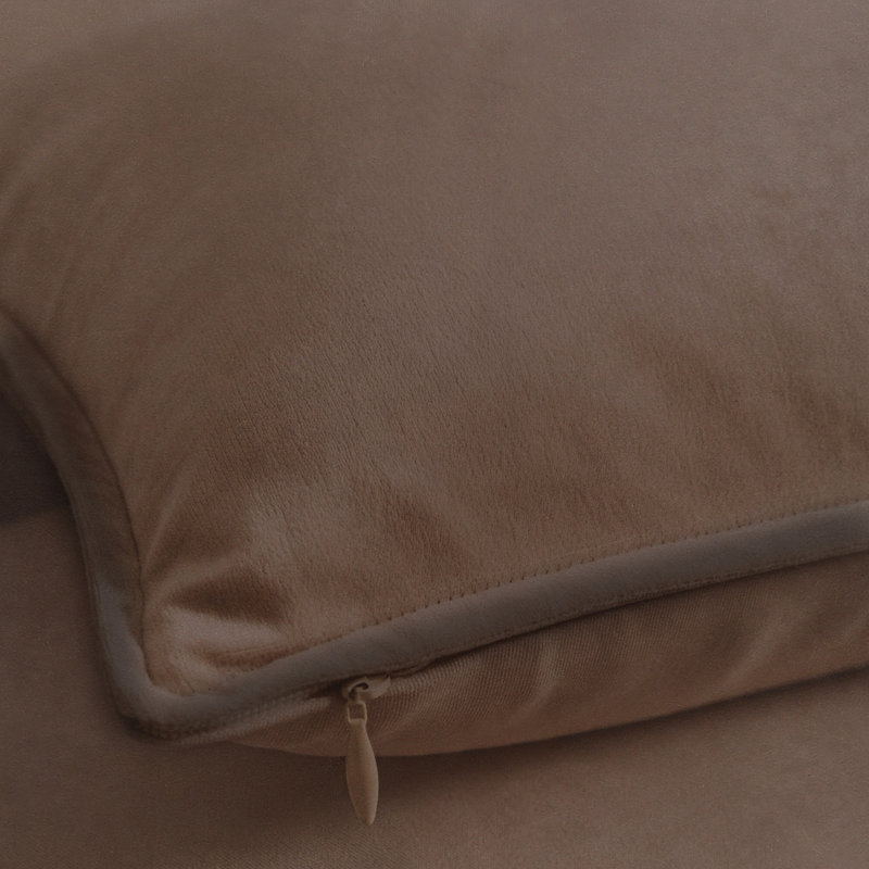 Housse de coussin décoratif en velours fin et luxueux a1h1h, 20 po x 20 po, Marron foncé