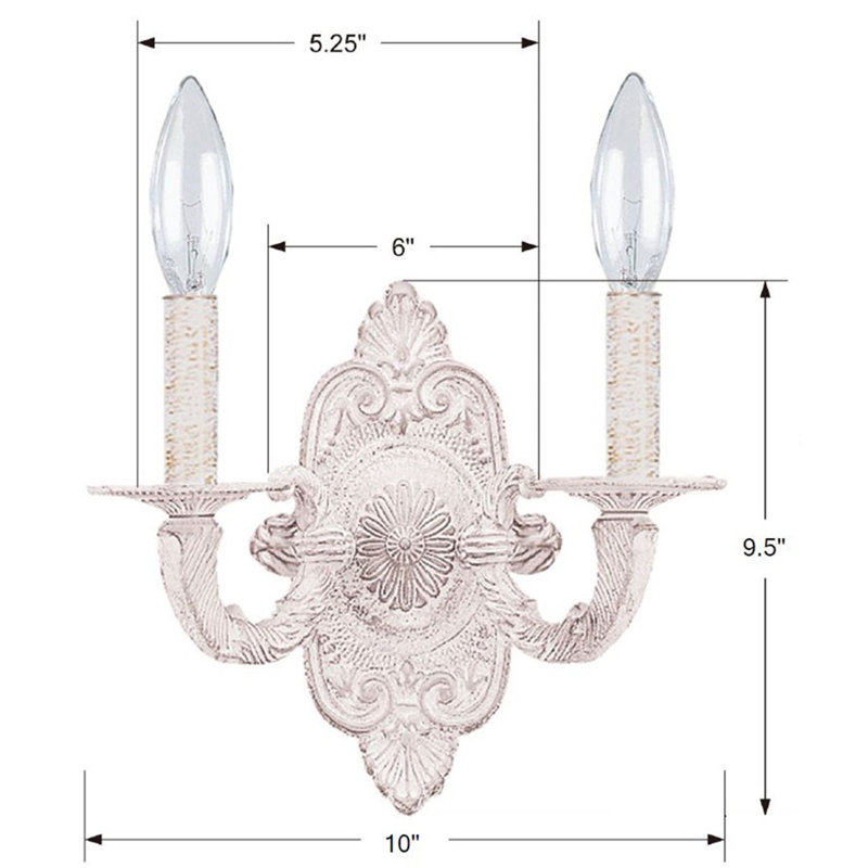 Huckabee Candle Wall Light, Antique White