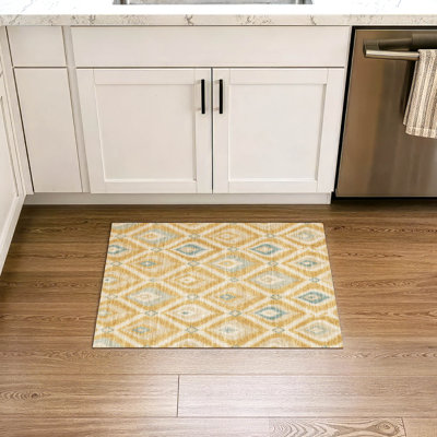 Tapis Chantille ACN3072 Ikat lavable à la machine pour intérieur/extérieur