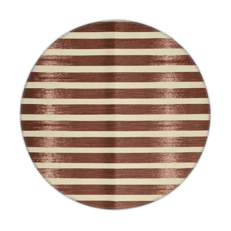 HorizontalStripes Brown Indoor and Outdoor Area Rug, Rectangle 3' x 5'