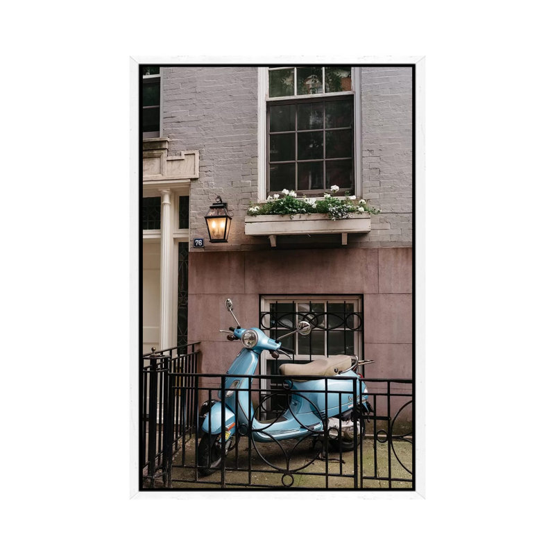 Greenwich Village Ride by Bethany Young - Print on Canvas, White Framed, 66.04cm H x 45.72cm W x 3.81cm D