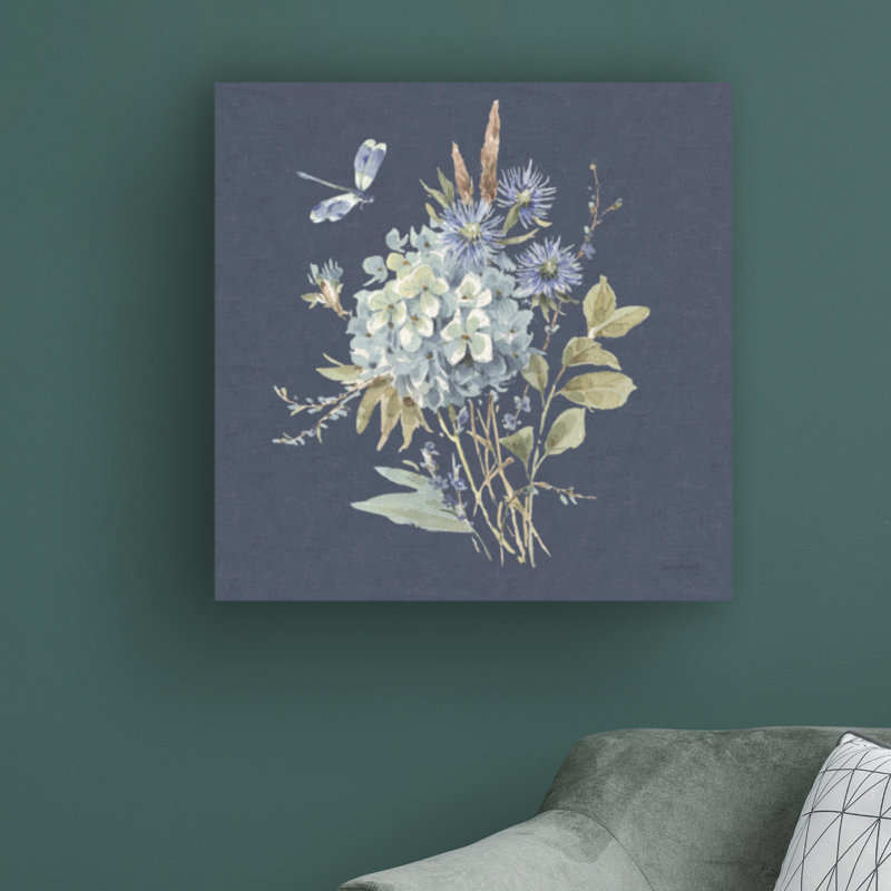 «Bohemian Blue 04 On Blue» par Lisa Audit, reproduction d'art sur toile tendue, H 24 po x l 24 po x P 2 po