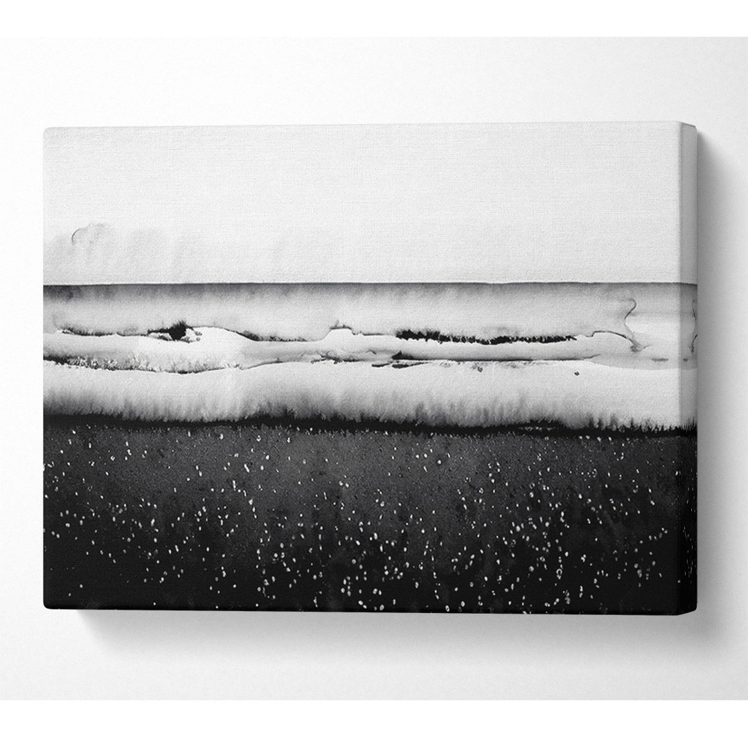 Die Ebbe des Ozeans B N W Leinwand Aquarell