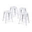  Ensemble de 2 tabourets de comptoir en métal de 24 po, ensemble de 2 tabourets empilables intérieur / extérieur, blanc-46415773-46415785-46415786
