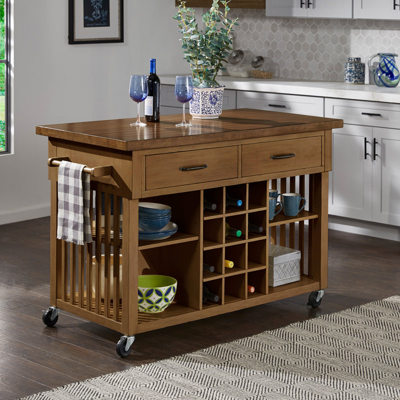 Sariyah Wood Kitchen Cart, Oak