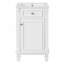 Ensemble de meuble-lavabo autoportant 18 po en bois d'hévéa massif et panneau de fibres à densité moyenne, armoire blanche avec 1 porte à fermeture douce et tablette réglable, lavabo intégré en céramique blanc brillant, quincaillerie d'armoire complète assortie-130926449-131135261