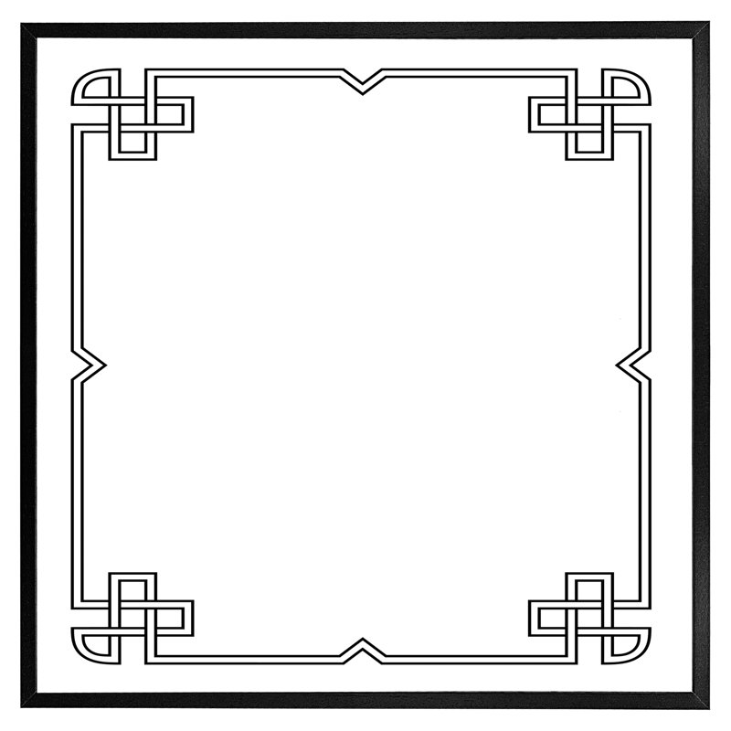 Limaville Roman Ornamental Frame - Single Picture Frame Print, 31cm H x 31cm W x 4cm D, Black Framed