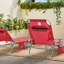 Hackley Reclining Sun Lounger with Cushions Patio Chaise Lounge-2030267115