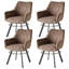 Nordic Style Swivel Dining Chairs With Arms, Fabric Upholstered Accent Chairs,Metal Legs, 360° Swivel Kitchen Chairs -482746598-482845253