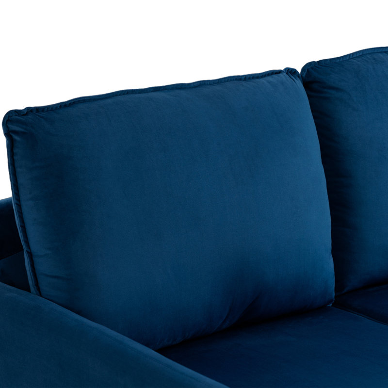 Hollymead 144.5Cm Velvet Loveseat, Navy Blue