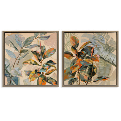 Neutral Tropical Organics 2pc Floating Frame Set, design by Dusza