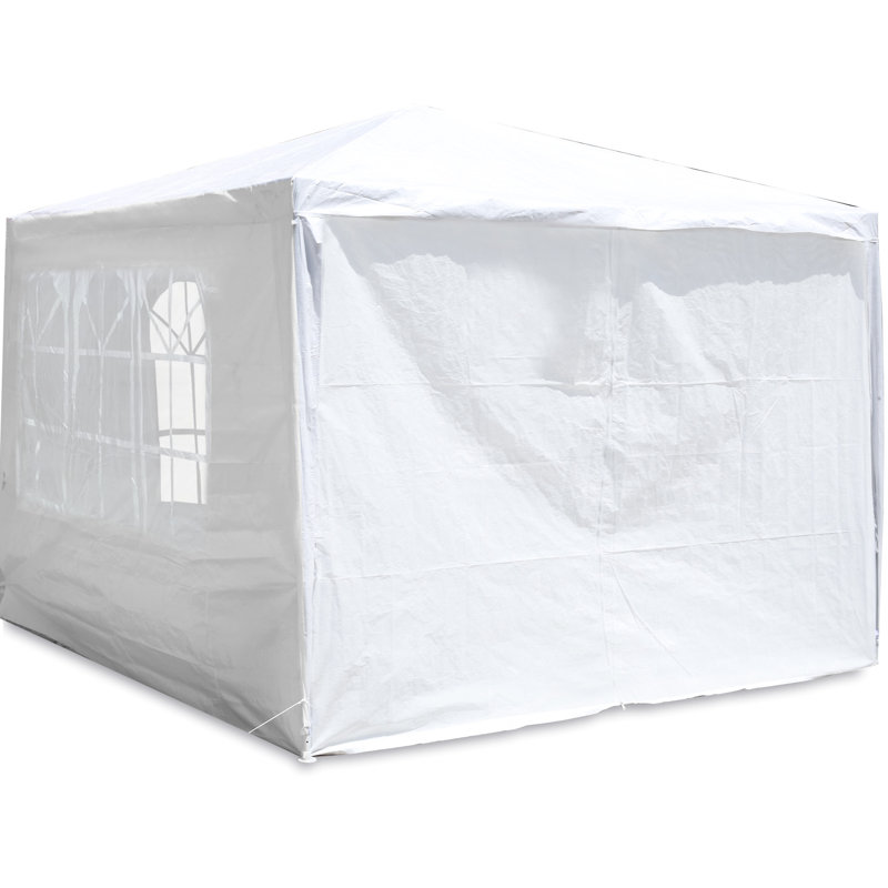 Auvent d'extérieur 10 x 10 pi - et mariage en tissu respirant avec parois latérales amovibles et ventilation, Blanc