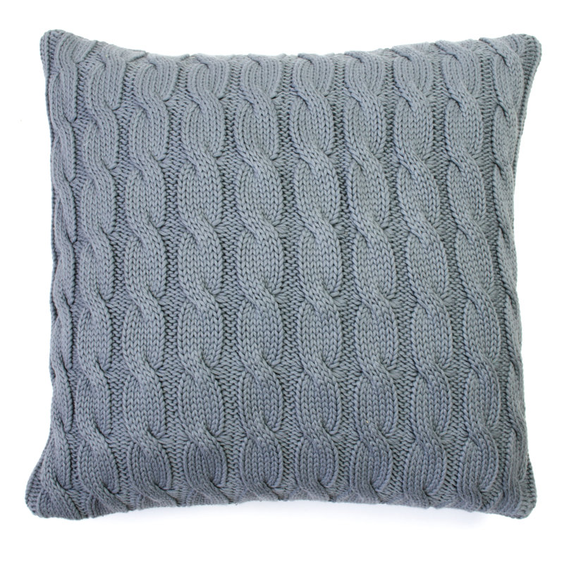 Big Cable 20" Throw Pillow, Gray