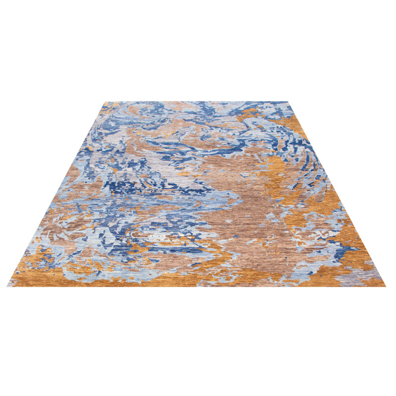 One-of-a-Kind 9'0" X 12'2" New Age Wool Area Rug in Navy