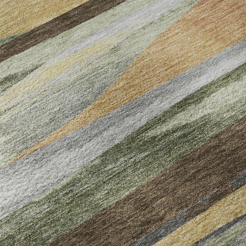 Tapis abstrait lavable à la machine Premium, Chocolat, 3 pi x 5 pi