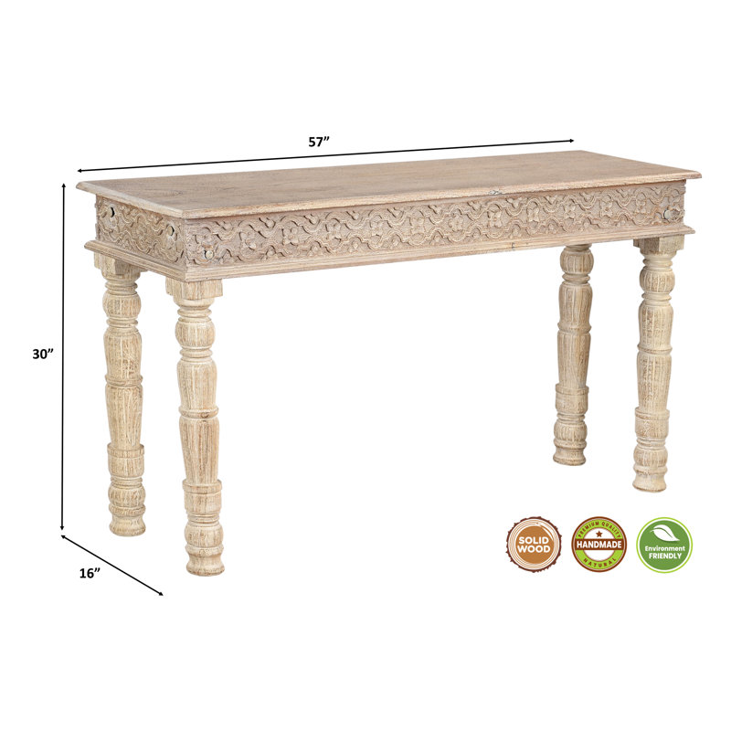 Aarohi 57'' Solid Wood Console Table, White
