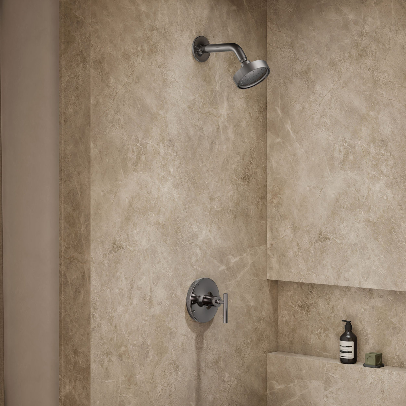 Purist Shower Trim, Vibrant Titanium, Lever Handle