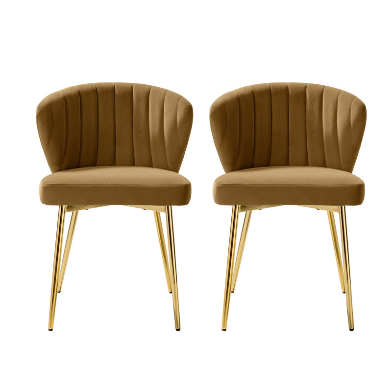 Chaise à oreilles Leona, Doré