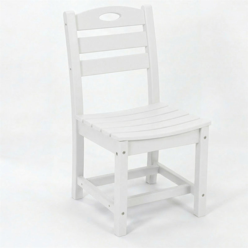 Ensemble de 2 chaises de patio en PEHD blanc et chaises d'appoint sans accoudoirs