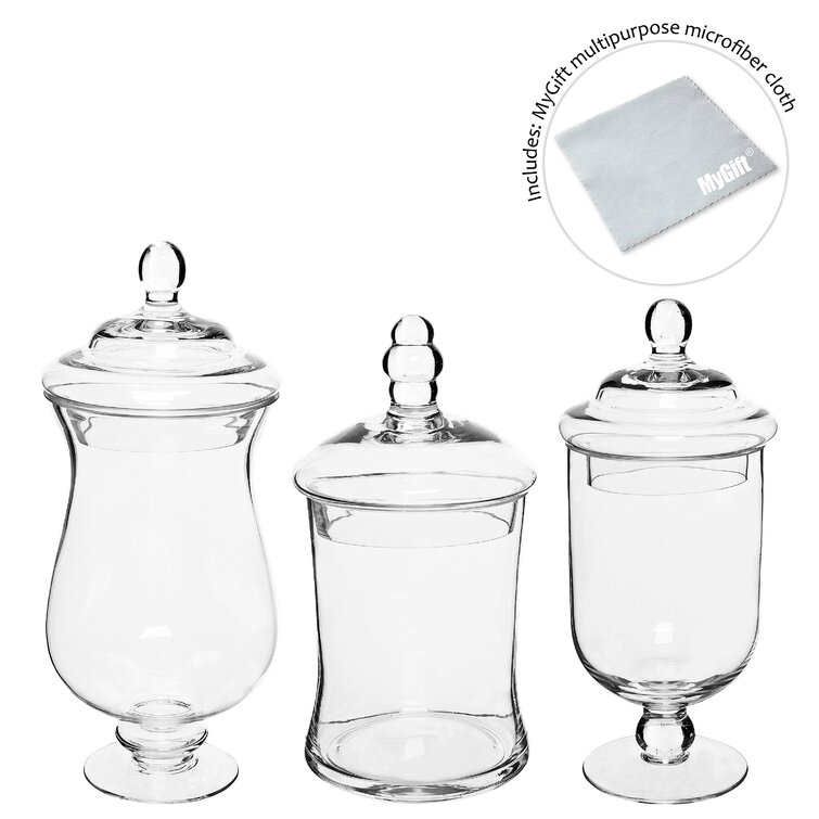 Small Glass Apothecary Jars with Lids, Set of 4 – MyGift
