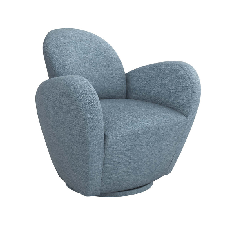 Miami Swivel Armchair, Surf Polyester Twill
