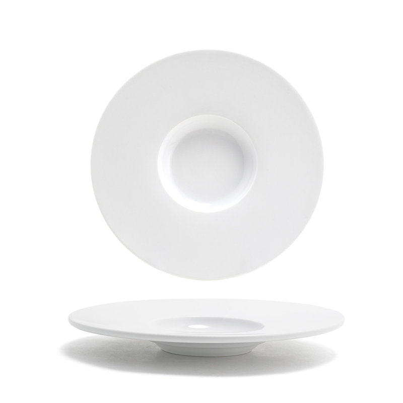 Monaco 9.25'' White Porcelain Salad/Dessert Plate Set