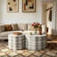 Ensemble de 2 tables basses rondes pour salon, tables d'appoint modernes à motif de faux Mars, table de bout décorative pour appartement, bureau-371628981