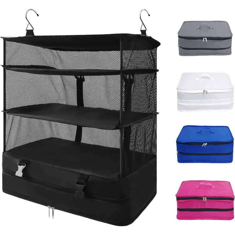 Rangement suspendu en tissu Alyciana, Noir, H 24,02 po x l 16,93 po x P 12,60 po